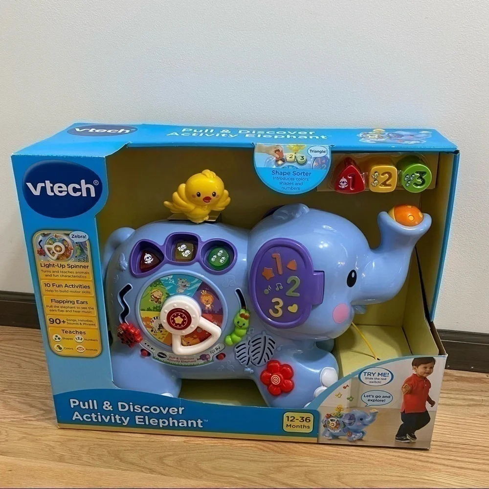 V-tech Pull & Discover Activity Elephant NEW Toy Hard to Find Discontinued